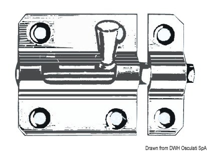Купить Задвижка с блокировкой из плавленной хромированной латуни 90x30 мм, Osculati 38.188.20 7ft.ru в интернет магазине Семь Футов