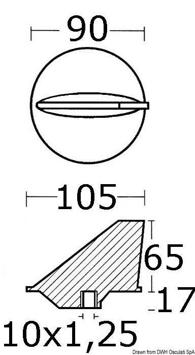 Купить Short fin anode for YAMAHA, 43.255.00 7ft.ru в интернет магазине Семь Футов