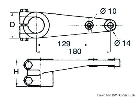 Купить Rudder coupling rod 30 mm, 45.029.01 7ft.ru в интернет магазине Семь Футов