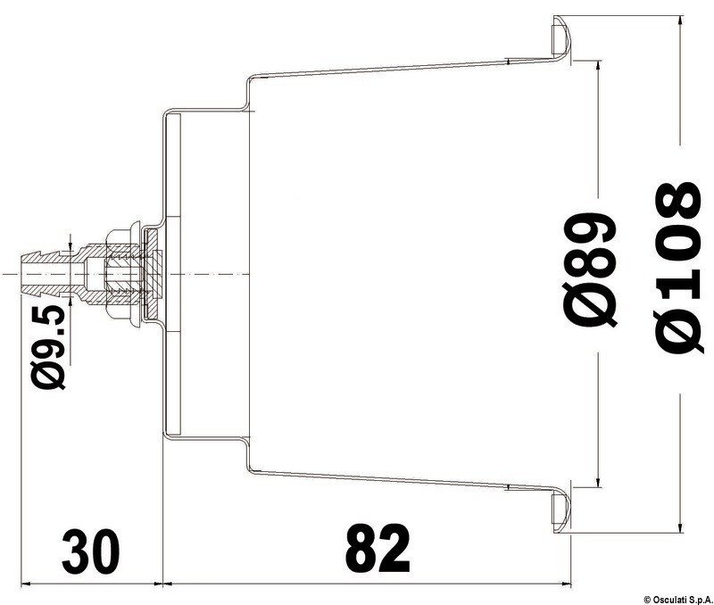 Купить Подстаканник врезной Delux из нержавеющей стали 89 х 82 мм со светодиодной подсветкой 12 В, Osculati 48.430.11 7ft.ru в интернет магазине Семь Футов