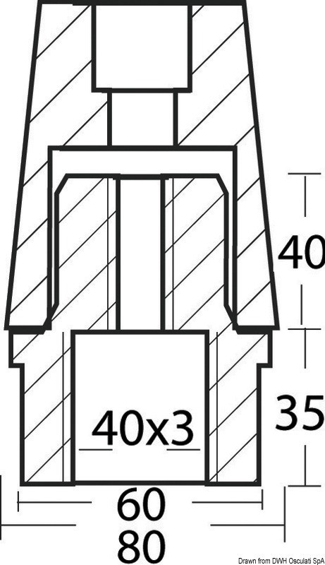 Купить Anode w/nut Radice type 55 mm, 43.251.16 7ft.ru в интернет магазине Семь Футов