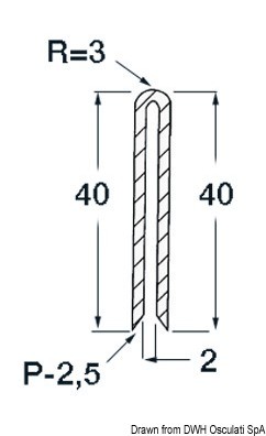 Купить Rubbing strake 2x2x40 mm grey RAL 7001, 66.026.02 7ft.ru в интернет магазине Семь Футов