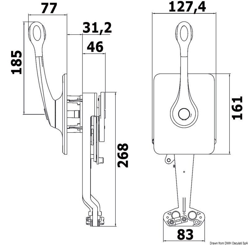 Купить Single lever mechanical control B400, 45.452.20 7ft.ru в интернет магазине Семь Футов