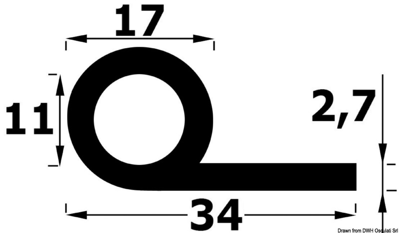 Купить PVC end profile 34 x 16 mm 66.045.02 7ft.ru в интернет магазине Семь Футов