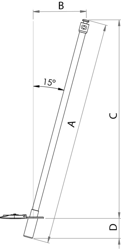 Купить Palo tendalino flessibile 153cm, 46.826.15 7ft.ru в интернет магазине Семь Футов