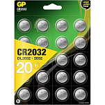 Gp batteries GD097 8716778919841 Cr2032 Lithium Button Cells 3 V Кнопка Батарея 20 единицы Бесцветный Multicolor