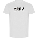 Kruskis CA66900501S100 Футболка с коротким рукавом Sleep Eat And Sail ECO Белая White 2XL