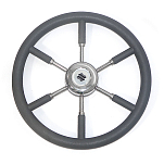 Рулевое колесо Ultraflex V53G 40635Y Ø450x56мм рукоятка из серого полиуретана со спицами из нержавеющей стали
