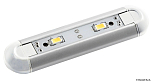 Накладной сверхплоский 2 LED светильник 12В 0.6Вт 41Лм противоударный пластмассовый корпус, Osculati 13.197.21