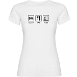 Kruskis 11502102ls007 Футболка с коротким рукавом Sleep Eat And Fish White 30x25x2