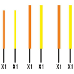 Garbolino GOMAF0499-SHOR1 Wagglers Competition SP Antenna Insert Short Плавать 6 единицы Желтый Orange 1.5/2.5/2 mm 