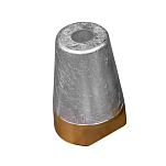 Цинковый шестигранный анод Tecnoseal Radice 00415Е резьба 36x3мм Ø75мм с латунной заглушкой для гребных валов Ø50мм