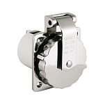 Силовой кабельный разъем Marinco Easy Lock 303SSEL-BXPK 16А 230B IP56 3-контактный двухполюсный однофазный квадратной формы из нержавеющей стали AISI316, Osculati 14.302.00