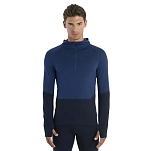 Icebreaker BA56QG090M Базовый слой с длинным рукавом Merino 200 Sonebula Hood Голубой Midnight Navy / Royal Navy / Snow / Cb M