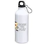 Kruskis MD4049S101K156 Born To Play Football 800ml Алюминиевая бутылка Бесцветный White