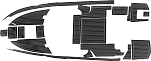 Комплект палубного покрытия для Hammertone 25 HT, тик черный, с обкладкой, Marine Rocket teak_h25ht_black_2