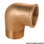 Gomito a 90°. M-F in bronzo 1".
