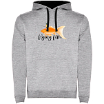 Kruskis SU1067055802K190 Толстовка с капюшоном Flying Fish Two-Colour Серый Heather Grey / Black 2XL