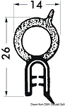 Профиль для окантовки стеклопластика из армированного ПВХ 2-4 мм 50 м черный, Osculati 44.493.00
