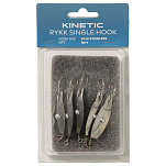 Kinetic F194-236-254 Rykk Колючий Одноглазый Крючок 5 единицы Серебристый Stainless / Red 4/0 