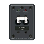 Blue sea systems 661-8077 Панель автоматических выключателей переменного тока 30A 120V Бесцветный Black 66.67 x 95.25 mm