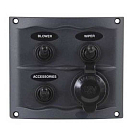 Купить Bep marine BEP900-3WPS Водонепроницаемый 3 Выключатели и панель розеток Black 67 x 67 x 90 mm 7ft.ru в интернет магазине Семь Футов