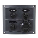 Bep marine BEP900-3WPS Водонепроницаемый 3 Выключатели и панель розеток Black 67 x 67 x 90 mm