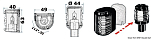 Топовый огонь Utility Compact белый 225° 12 В 5 Вт в чёрном корпусе для судов до 12 м, Osculati 11.412.03