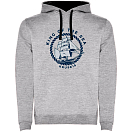 Купить Kruskis SU1067045802C064 Толстовка с капюшоном King Of The Sea Two-Colour Серый Heather Grey / Black XL 7ft.ru в интернет магазине Семь Футов
