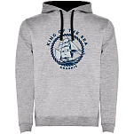 Kruskis SU1067045802C064 Толстовка с капюшоном King Of The Sea Two-Colour Серый Heather Grey / Black XL