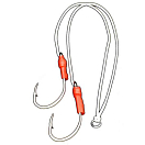 Купить JLC AZJLCDASC Calamar/Sepia Assist Tentacles Double Крюк Серый Silver 7ft.ru в интернет магазине Семь Футов