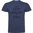 Купить Kruskis CA65500186S086 Футболка с коротким рукавом Keep Calm And Fish Голубой Denim Blue S 7ft.ru в интернет магазине Семь Футов