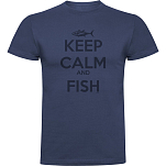 Kruskis CA65500186S086 Футболка с коротким рукавом Keep Calm And Fish Голубой Denim Blue S