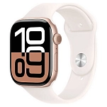 Apple MWWT3QL/A  Watch Series 10 GPS 46mm Sport Band Золотистый Rose Gold Aluminium / Light Blush S-M