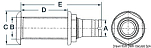 Штуцер слива в море резьба 2"1/4 x 53 мм с обратным клапаном, Osculati 17.327.19