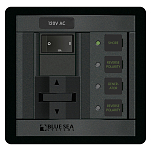 Панель выключателей для 2 источников питания Blue Sea 360 Panel System 1208 120В 30А 124x121мм