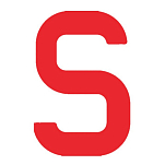 Регистрационная буква "S" из самоклеящейся ткани Bainbridge SL300RDS 300 мм красная
