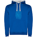 Купить Kruskis SU1067060501S199 Толстовка с капюшоном Angler Fingerprint Two-Colour Голубой Royal Blue / White 3XL 7ft.ru в интернет магазине Семь Футов