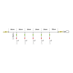 Kinetic F229-694-039-UNIT Sabiki Nordic Mackerel 130 cm 0.60 mm Рыболовное Перо Chartreuse / Crystal Flash 1/0