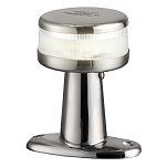 Круговой стояночный огонь Evoled 360° 12В 2Вт 100мм из хромированного АБС-пластика и нержавеющей стали AISI316 с палубным креплением для судов до 20м, Osculati 11.039.19