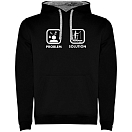 Купить Kruskis SU1067050258K094 Толстовка с капюшоном Problem Solution Fish Two-Colour Черный Black / Grey 2XL 7ft.ru в интернет магазине Семь Футов
