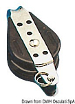 Одношкивный блок на шарикоподшипниках из делрина с неподвижным креплением и направляющей скобой Viadana 22 мм 100 - 700 кг 6 мм, Osculati 55.028.06