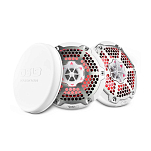 Динамики двухполосные DS18 NXL-6M/WH Ø165мм 45Гц—23кГц 100-300Вт 4Ом IP65 светодиодная RGB-подсветка литой композитный ASA с сеткой из нержавеющей стали AISI316 белые