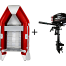 SEATEC Комплект надувной лодки NEMO 230 + MERCURY F3.5MH / красный