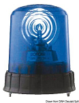 Проблесковый маячок синего цвета вращающийся для специальных судов 24 В 70 Вт H1 IP53, Osculati 11.096.24