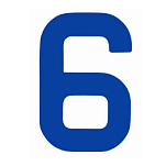Регистрационная цифра "6\9" из самоклеящейся ткани Bainbridge SN450BU6\9 450 мм синяя