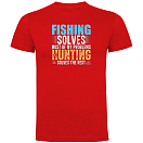 Купить Kruskis CA65500660C080 Футболка с коротким рукавом Fishing Solves Красный Red 3XL 7ft.ru в интернет магазине Семь Футов