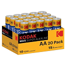 Купить Kodak 30420809 Max AA LR6 Щелочные батареи 20 Единицы Голубой Multicolour 7ft.ru в интернет магазине Семь Футов