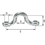 Wichard 415208 H16 Опора моста из ремня из нержавеющей стали Silver 54 mm