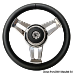 Steering wheel black leather 3-spoke Ø. mm 350, 45.125.01